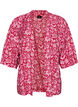 Korte viscose kimono met 3/4 mouwen, Roze, Packshot image number 0