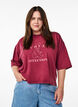 Kort T-shirt met een losse pasvorm, Donker Bordeaux, Model image number 0