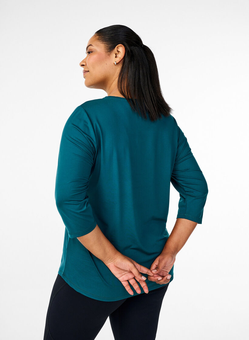 Sporttop met 3/4 mouwen, Groen, Model image number 2