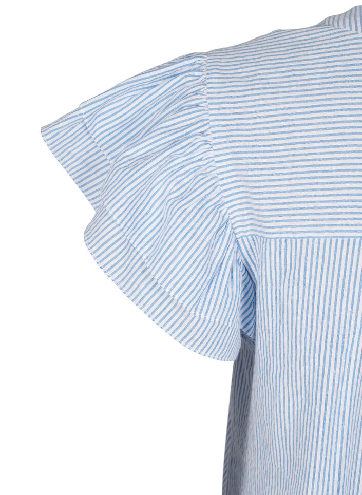 Korte gestreepte jurk met ruches, Skyway Stripe, Packshot