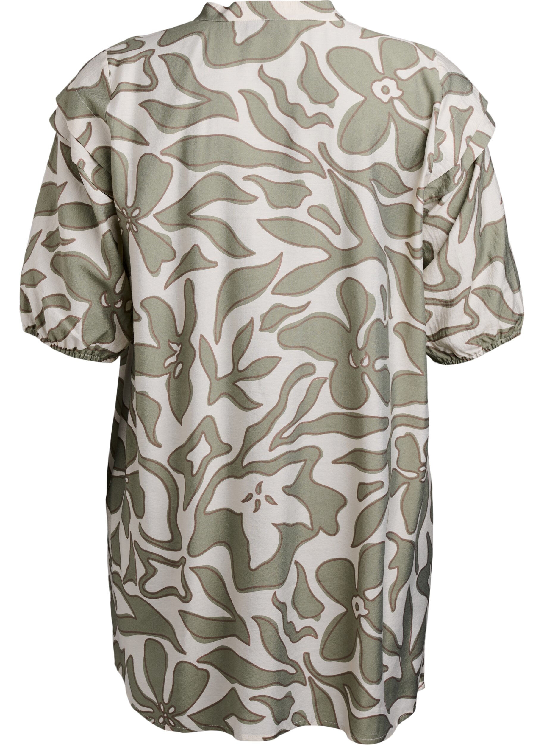 ZizziViscose tuniek met print, Oil Green Grap. AOP, Packshot image number 1