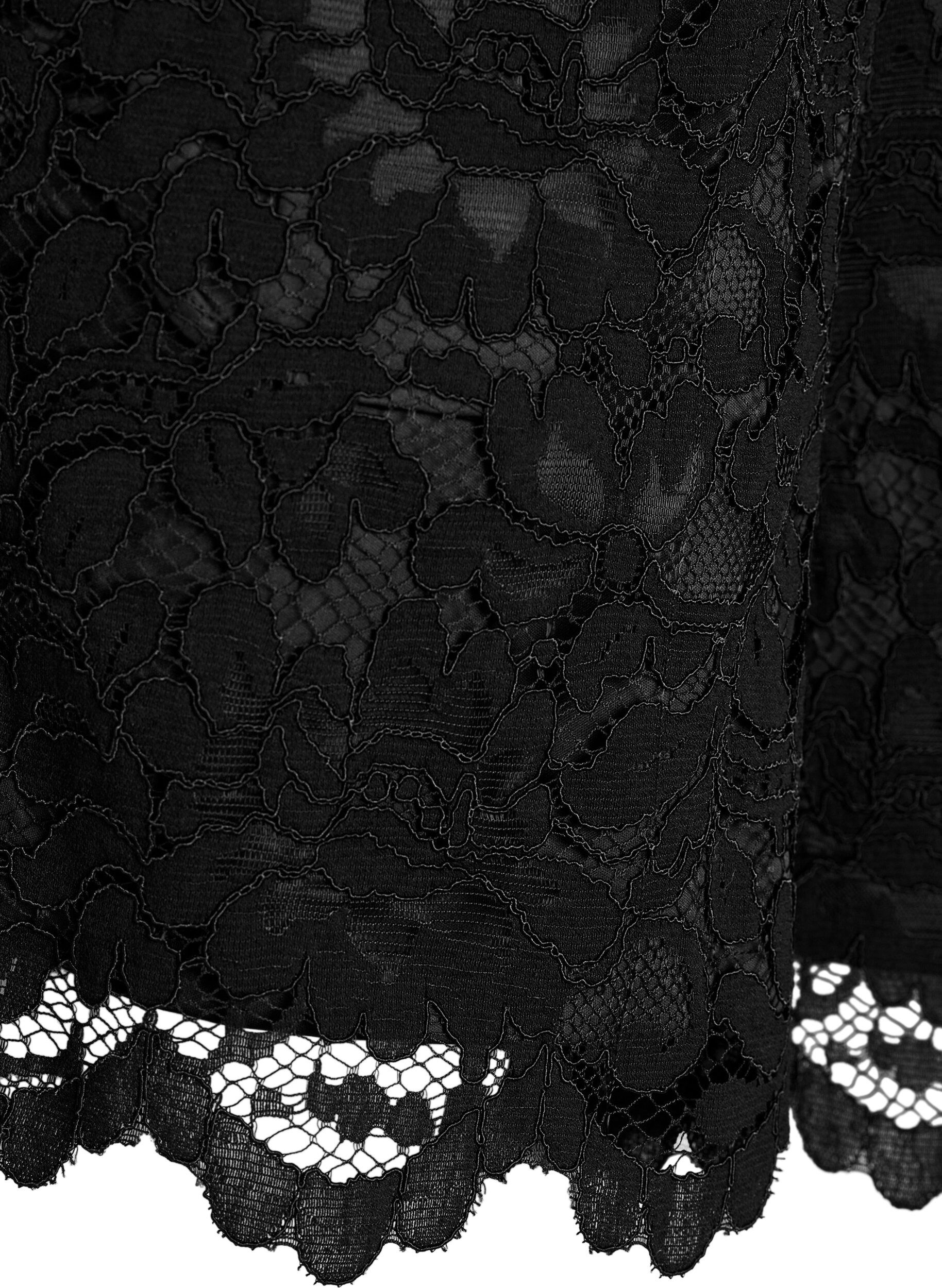 ZizziKanten shorts met hoge taille en zakken, Zwart, Packshot image number 3