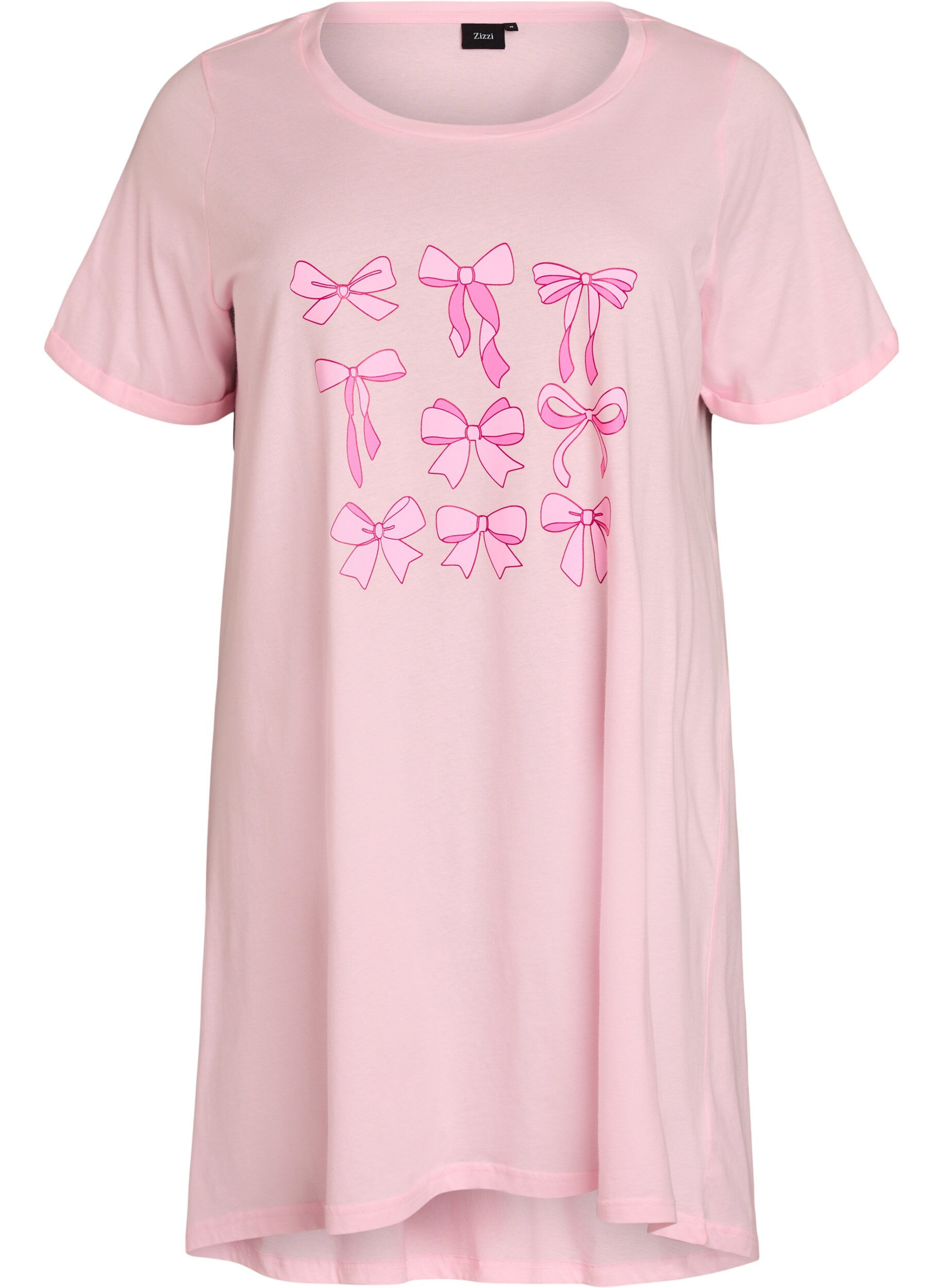 Chemise de nuit &agrave; manches courtes en coton biologique