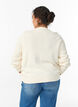 Kabelgebreid vest met gouden knopen, Vanille, Model image number 2