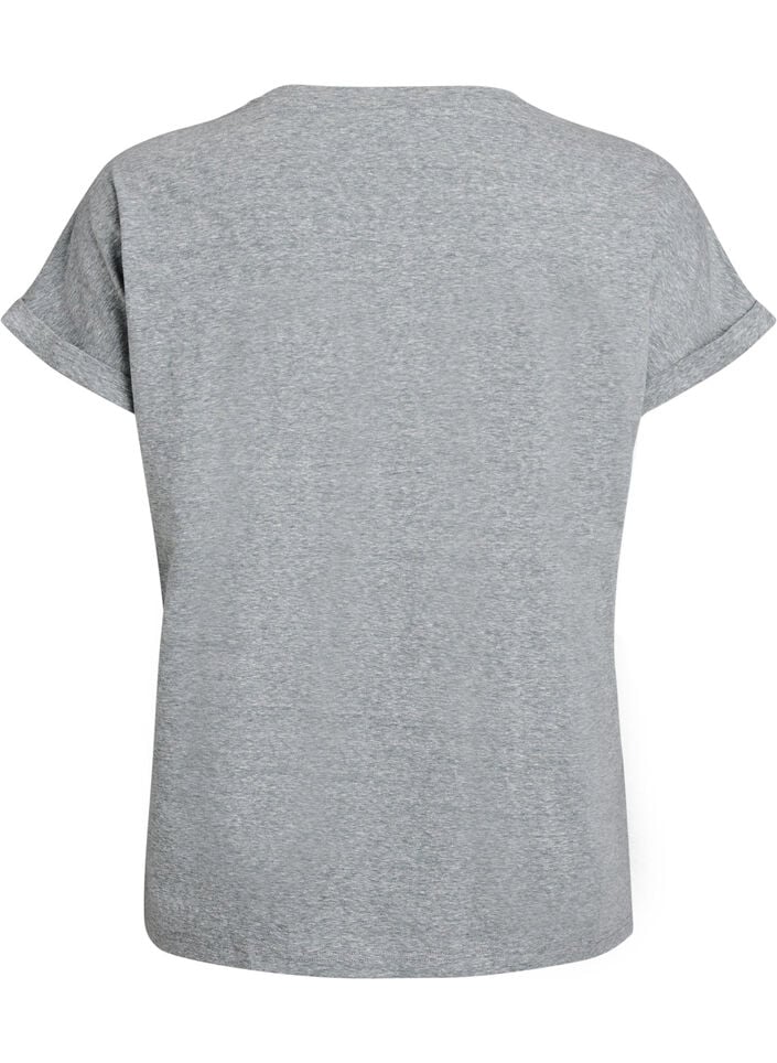 Gemêleerd T-shirt met korte mouwen, Groen, Packshot image number 1