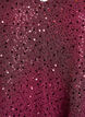 Korte paillettenjurk met pofmouwen, Donker Bordeaux, Packshot image number 2