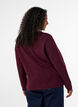 Gebreid vest met bloemdetail, Donker Bordeaux, Model image number 2