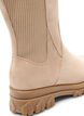 Wide fit – Chunky laars in imitatiesuède, Beige, Packshot image number 4