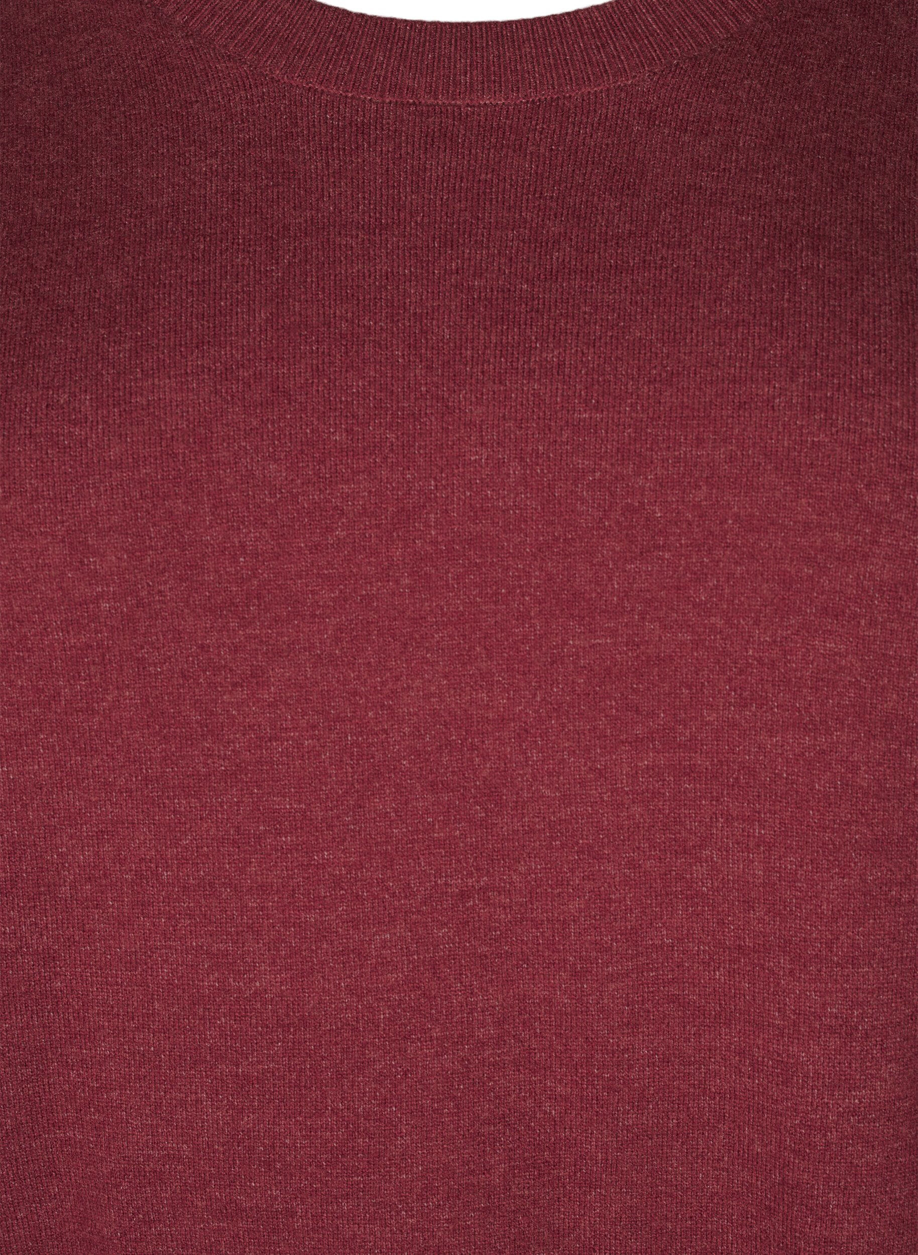 ZizziGebreide blouse met ronde hals, Rood, Packshot image number 2
