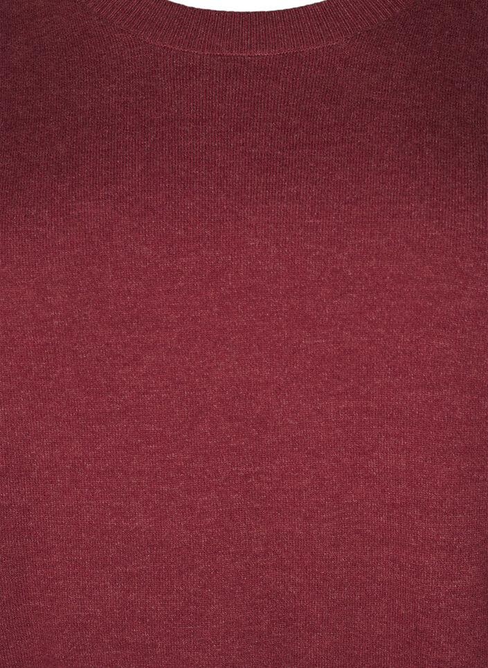 Gebreide blouse met ronde hals, Rood, Packshot image number 2