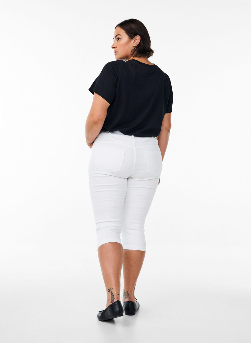 High waist Amy capri jeans met super slim fit, Bright White, Model