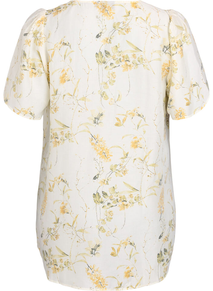 A-model tuniek met korte mouwen, Geel, Packshot image number 1