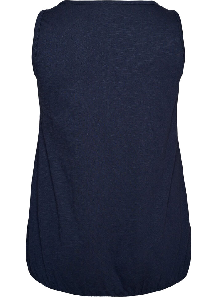 Tanktop in biologisch katoen met V-hals en knopen, Blauw, Packshot image number 1