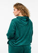 Velours cardigan met ritssluiting en capuchon, Groen, Model image number 2