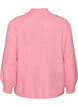 Geribde trui met pofmouwen en knopen, Roze, Packshot image number 1