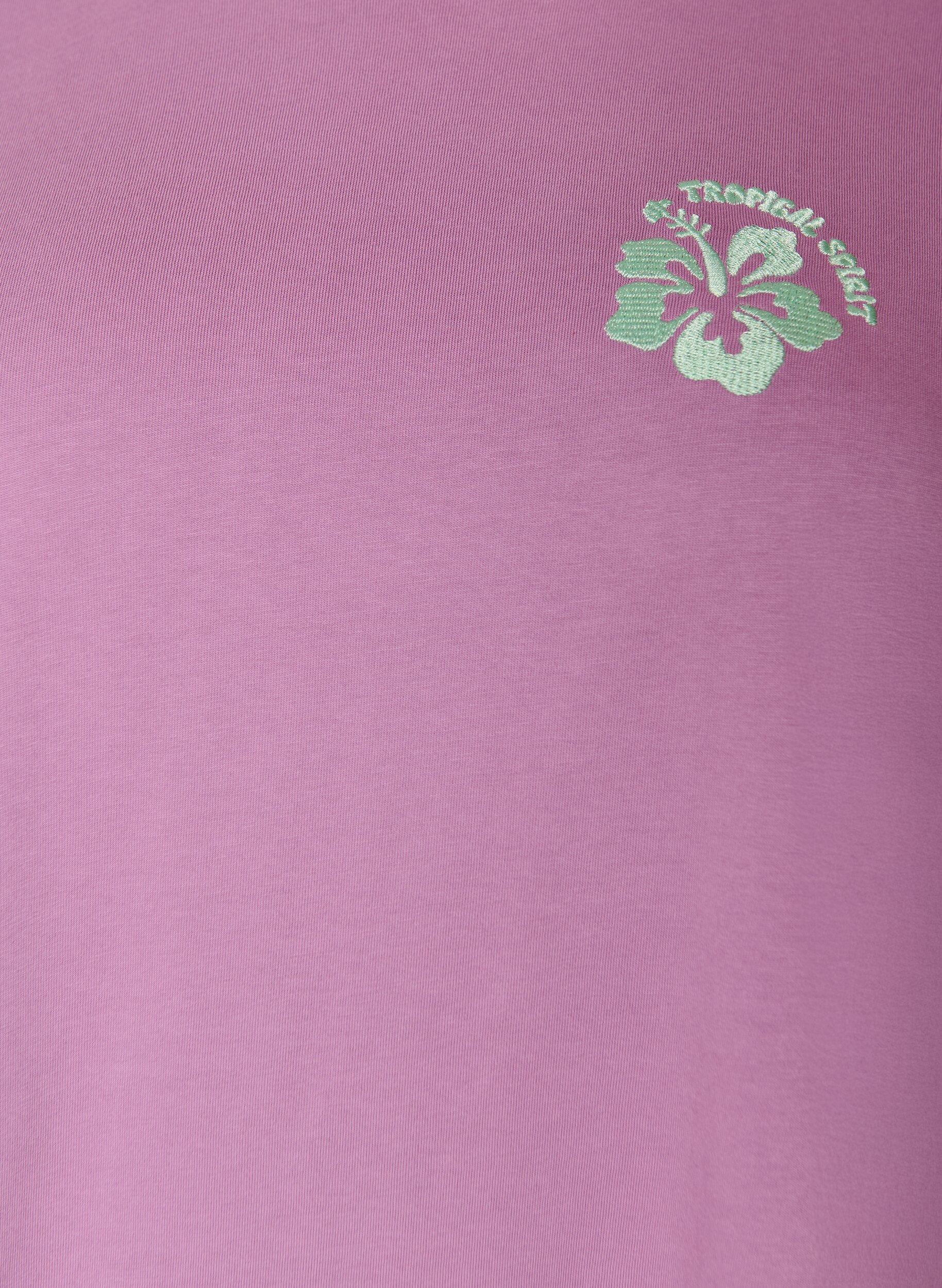 ZizziT-shirt van biologisch katoen met print op de rug, Roze, Packshot image number 2