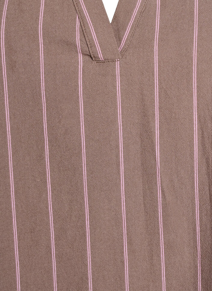 Tunic met V-hals en ruchesdetails, Bruin, Packshot image number 2