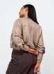 Losse shirt met V-hals, Bruin, Model image number 2