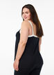 Nacht top met bandjes en V-hals, Zwart, Model image number 2