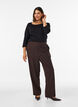 Basic T-shirt met boothals en 3/4-mouwen, Zwart, Model image number 1