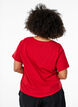 Basis T-shirt van katoen met een V-hals, Rood, Model image number 2