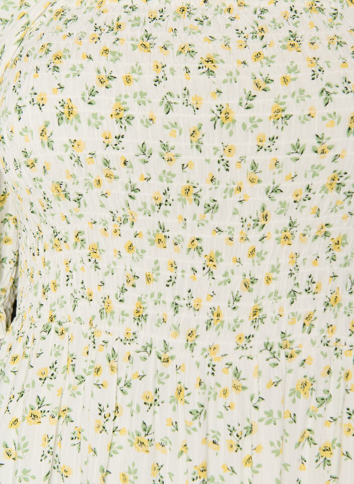 Gebloemde viscose zomerjurk, Wit, Packshot image number 2