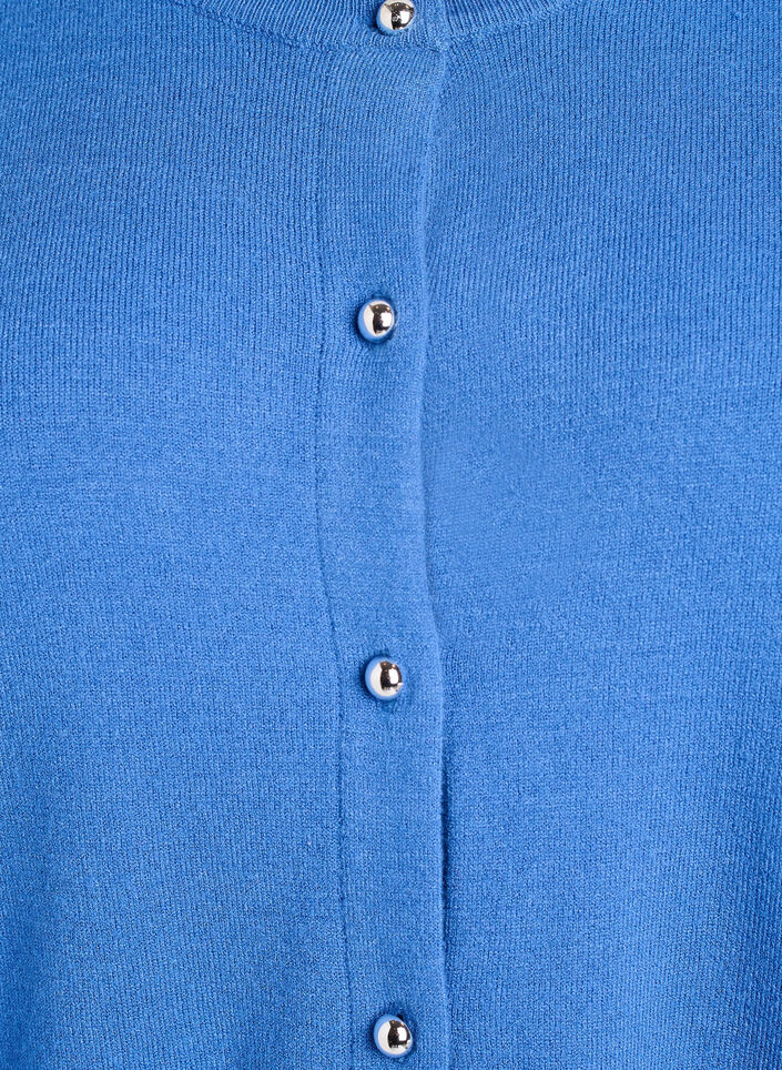 Cardigan met ronde knopen, Blauw, Packshot image number 2