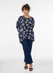Gebloemde blouse met lange mouwen, Blauw, Model image number 1