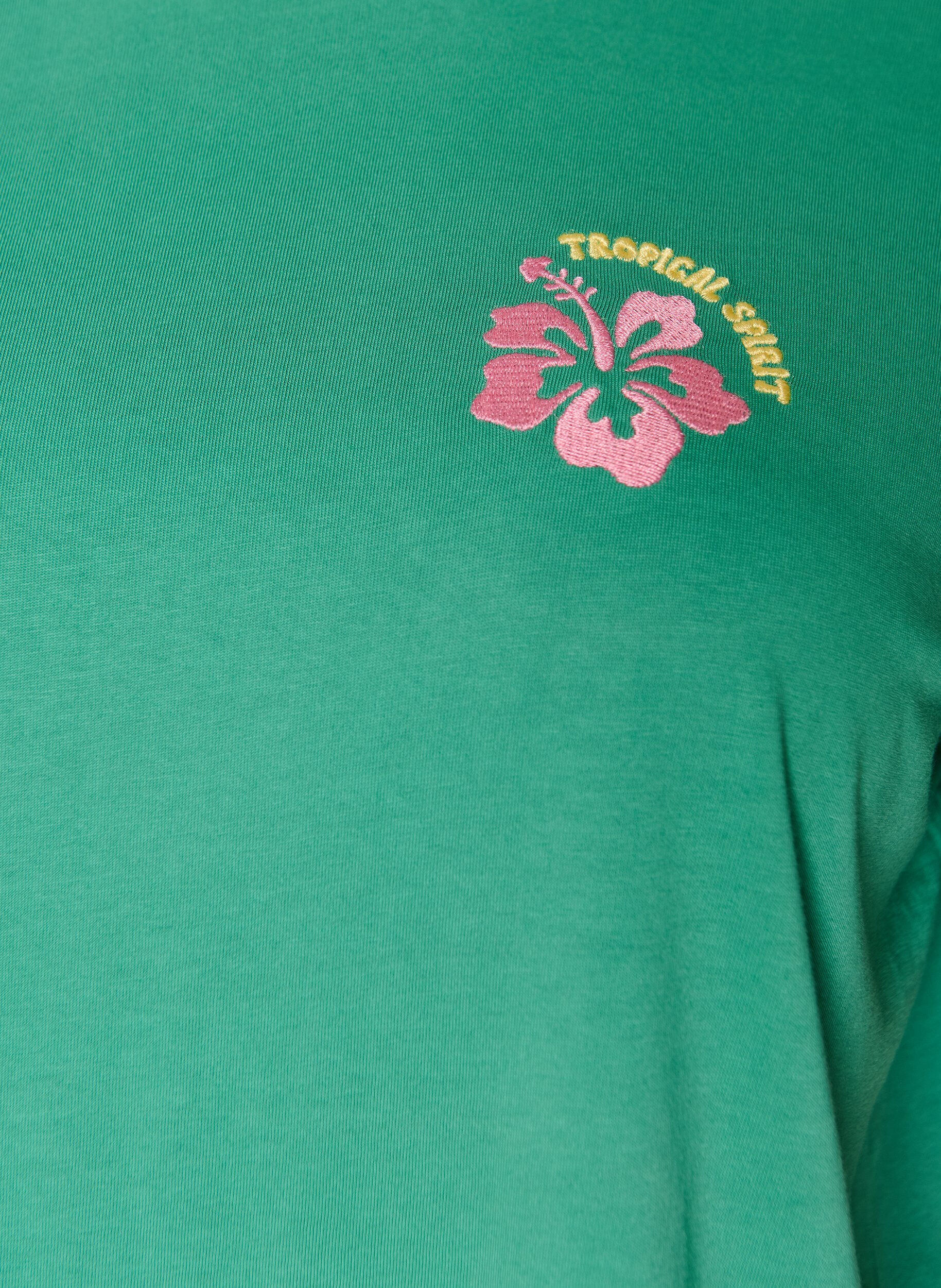 ZizziT-shirt van biologisch katoen met print op de rug, Groen, Packshot image number 2