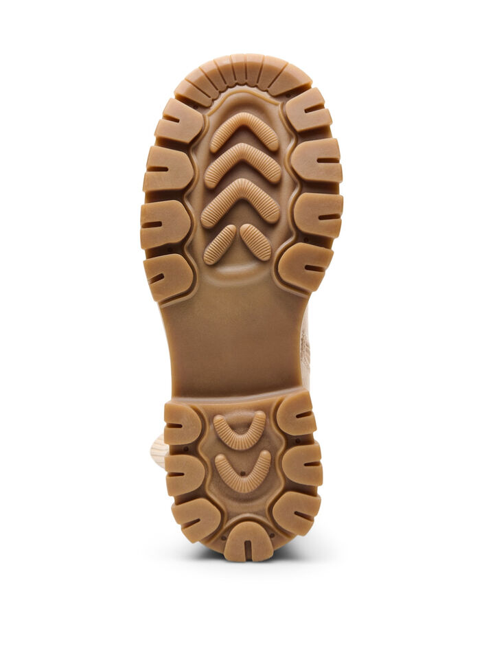 Chunky laars in imitatiesu&egrave;de, Beige, Packshot image number 5