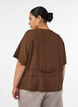 Blouse met textuur en een strik in de taille, Bruin, Model image number 2