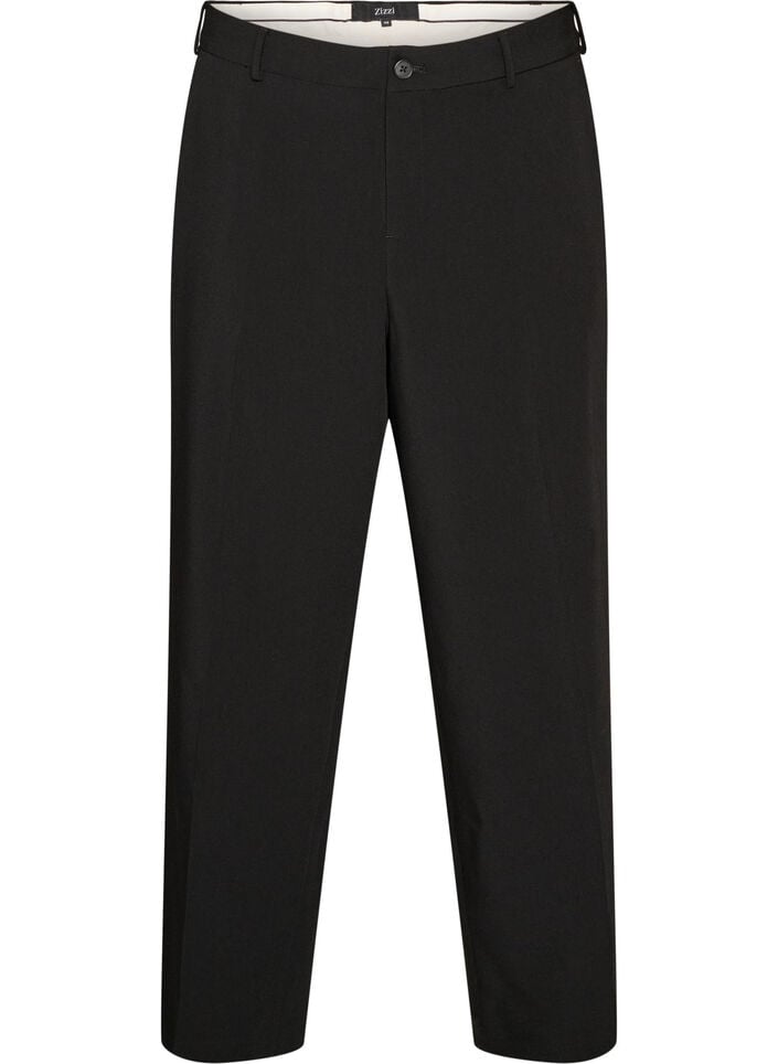 Op maat gemaakte broek met wijde pijpen en hoge taille, Zwart, Packshot image number 0