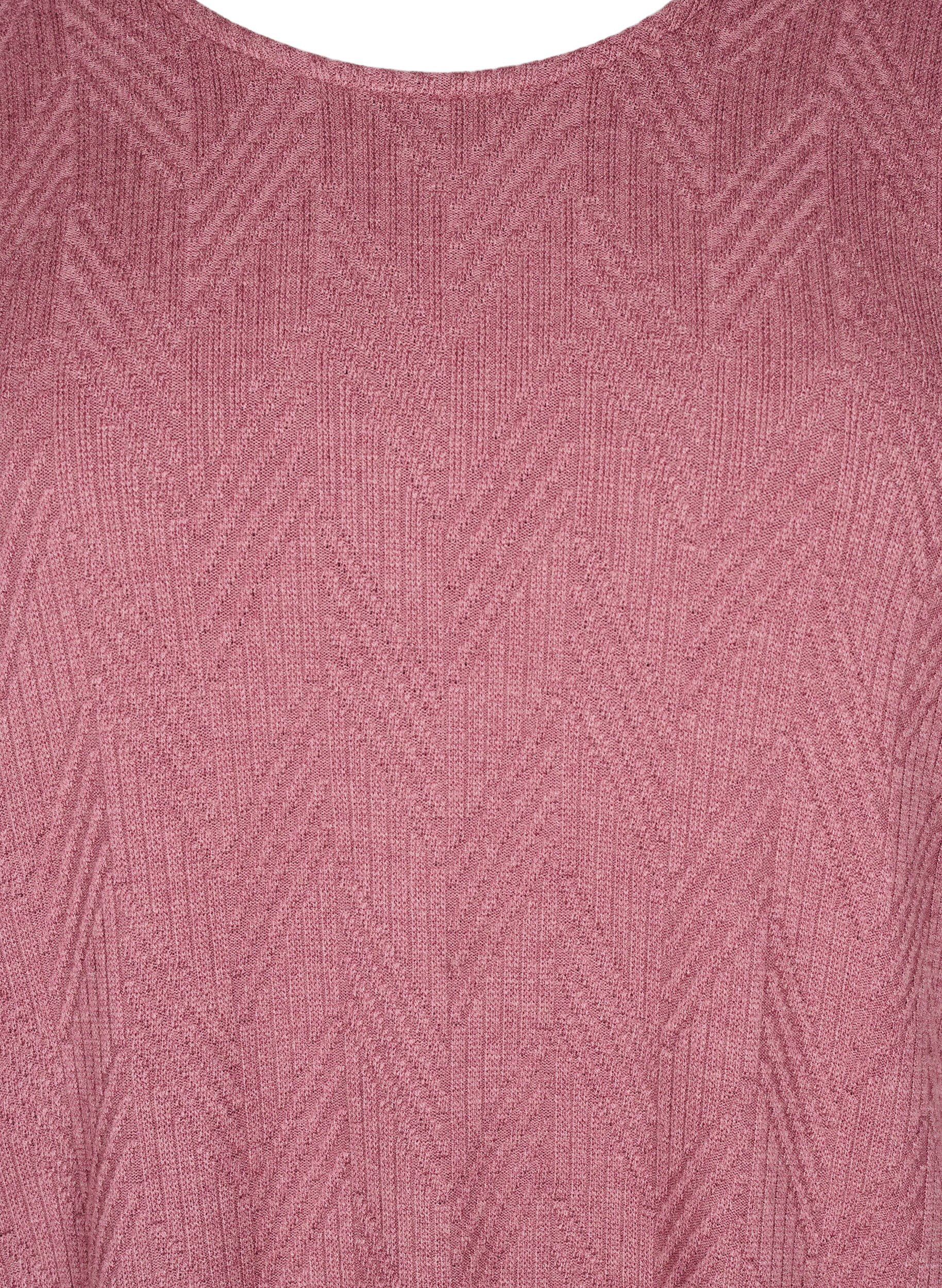 ZizziGepatroonde blouse met lange mouwen, Bruin, Packshot image number 2