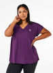 Losvallend trainings-T-shirt met V-hals, Paars, Model image number 0