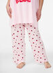 Pyjamabroek in zachte jersey met hoge taille en fruitprint, Roze, Model image number 2