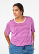 T-shirt met TENCEL™ Lyocell en strepen, Paars, Model image number 0
