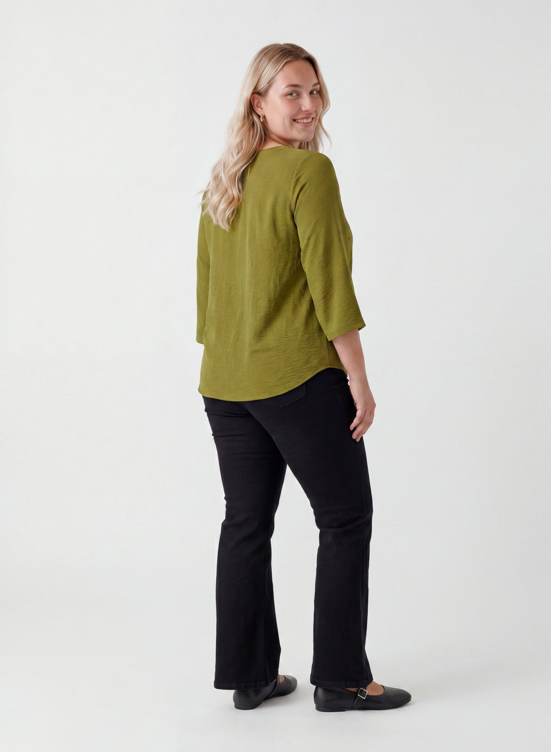 ZizziBlouse met 3/4 mouwen, Groen, Model image number 2