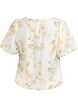 Blouse met bloemenprint en vierkante hals, Geel, Packshot image number 1