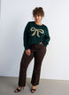 Gebreide jumper met glitterstrik, Groen, Model image number 1