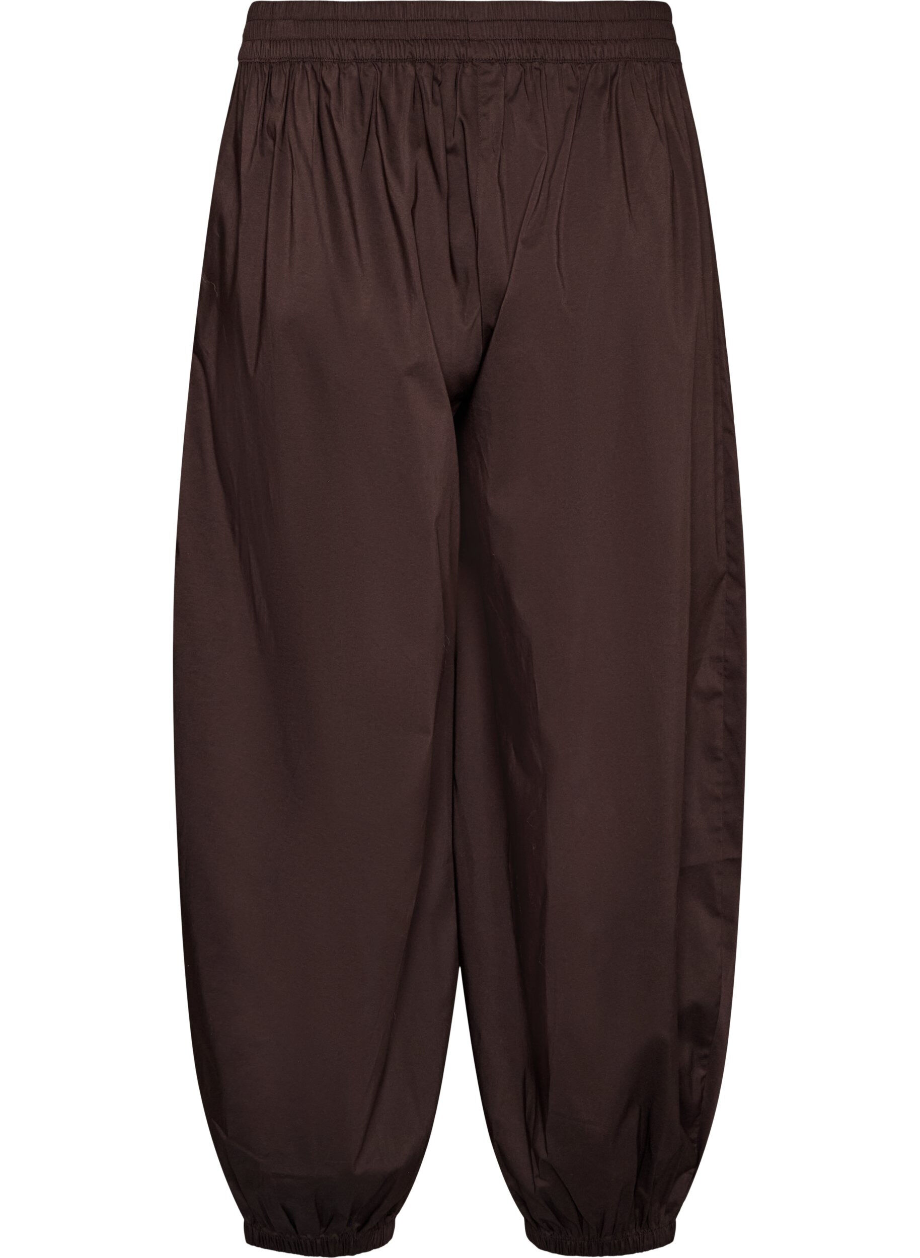 ZizziBallonbroek met zakken en een elastische tailleband, Bruin, Packshot image number 1