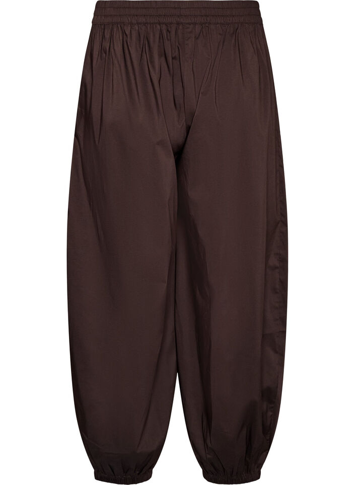Ballonbroek met zakken en een elastische tailleband, Bruin, Packshot image number 1