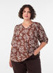 Viscose blouse met V-hals, Bruin, Model image number 0