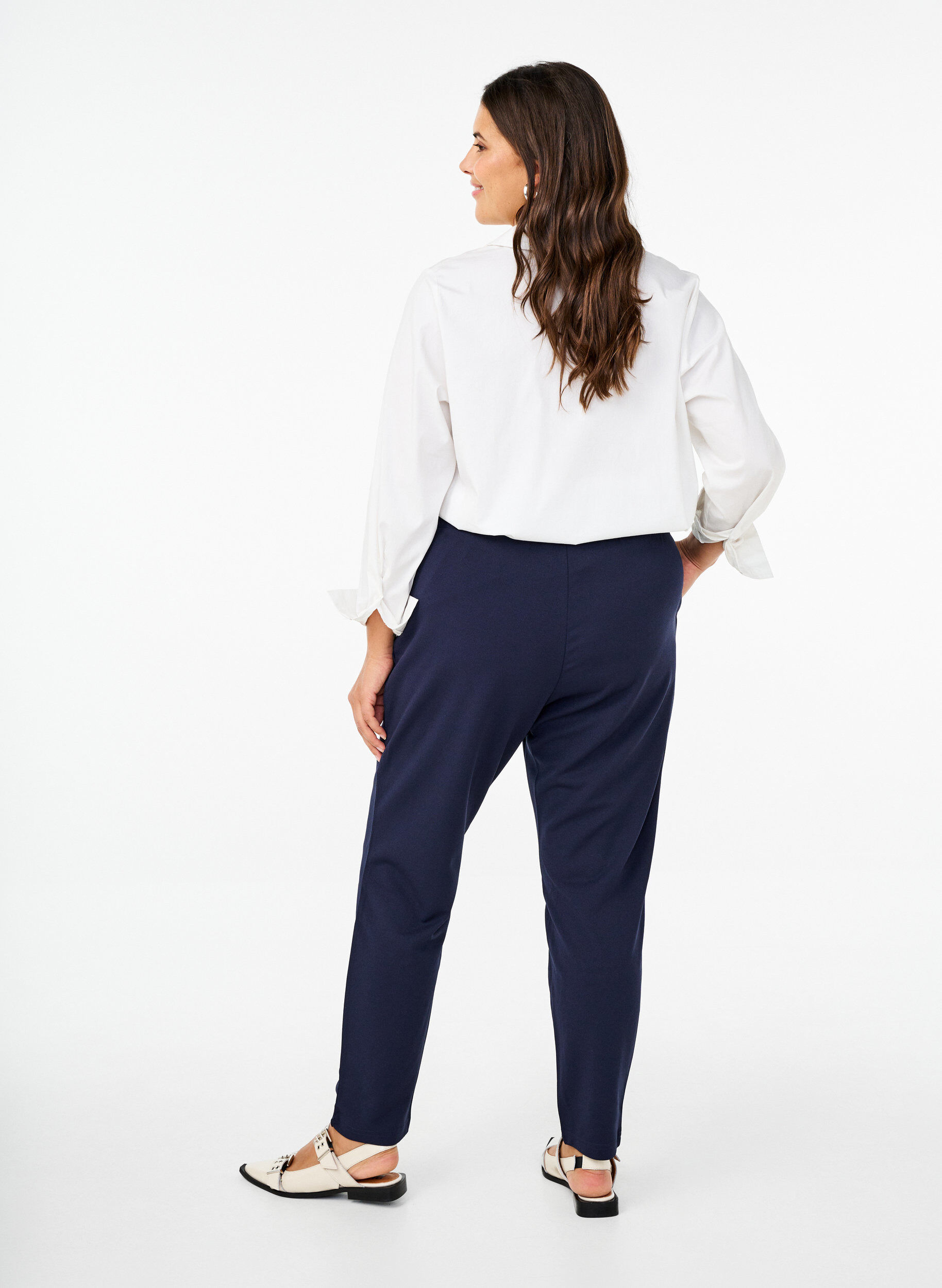 ZizziPantalon avec poches et boutons fantaisie, Bleu, Model image number 1