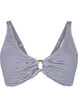 Bikini top met gestreepte textuur en ringdetail, Blauw, Packshot image number 0