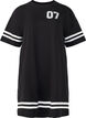 Kort T-shirtjurkje met sportieve details, Zwart, Packshot image number 0