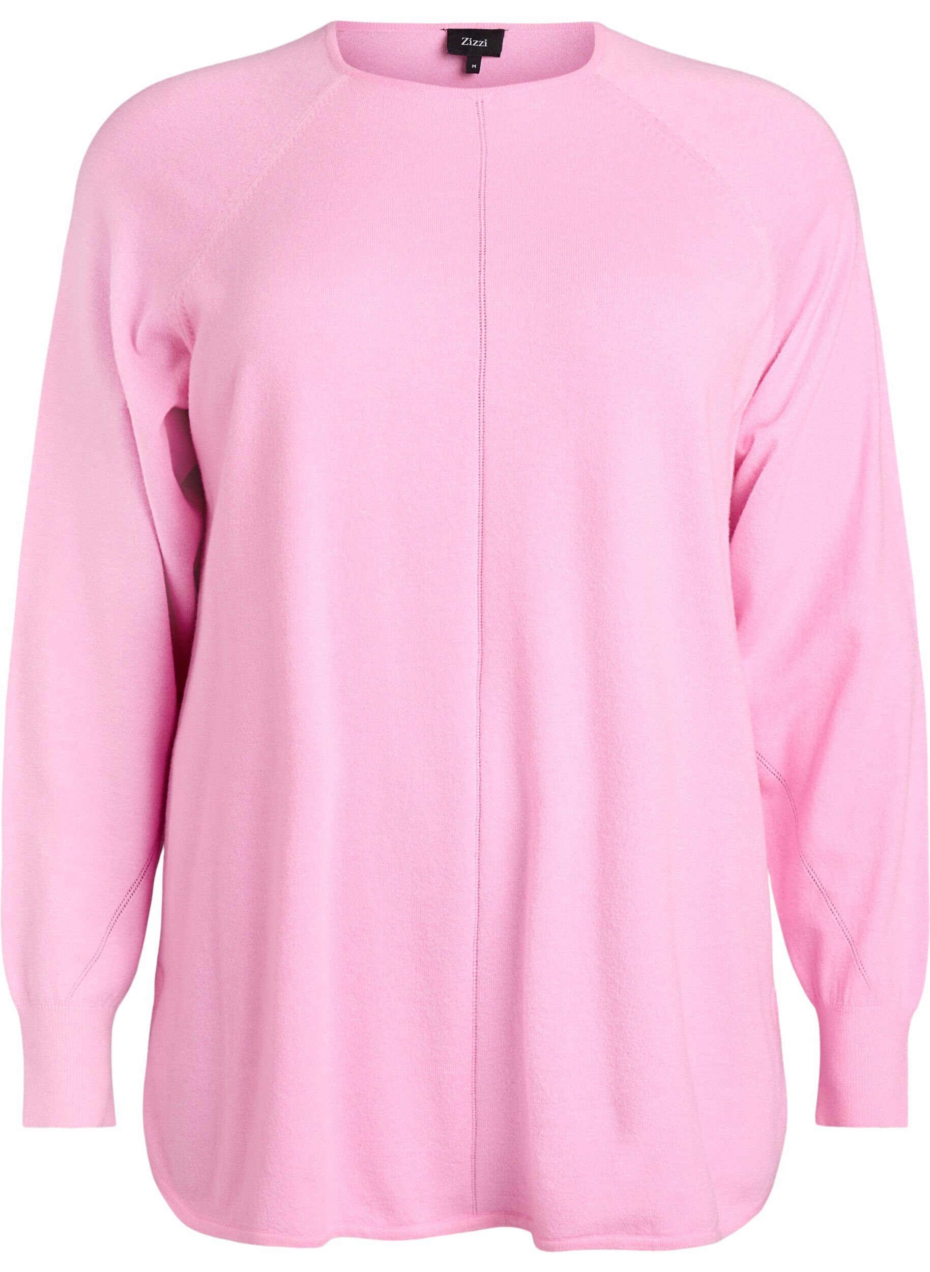 Gebreide blouse met ronde hals en gebreid patroon