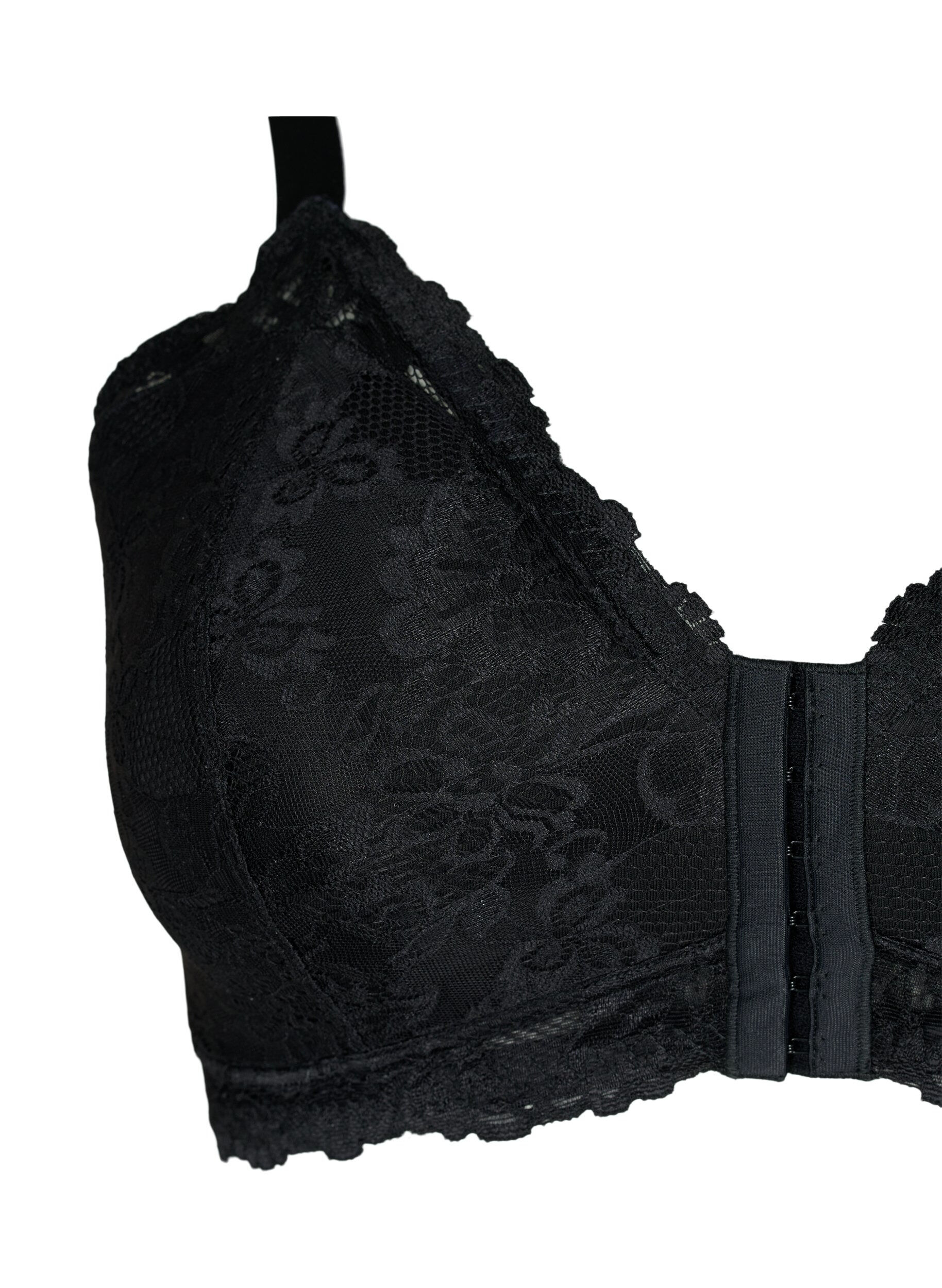 Zizzi Soutien-gorge en dentelle avec fermeture frontale, Black, Packshot image number 2