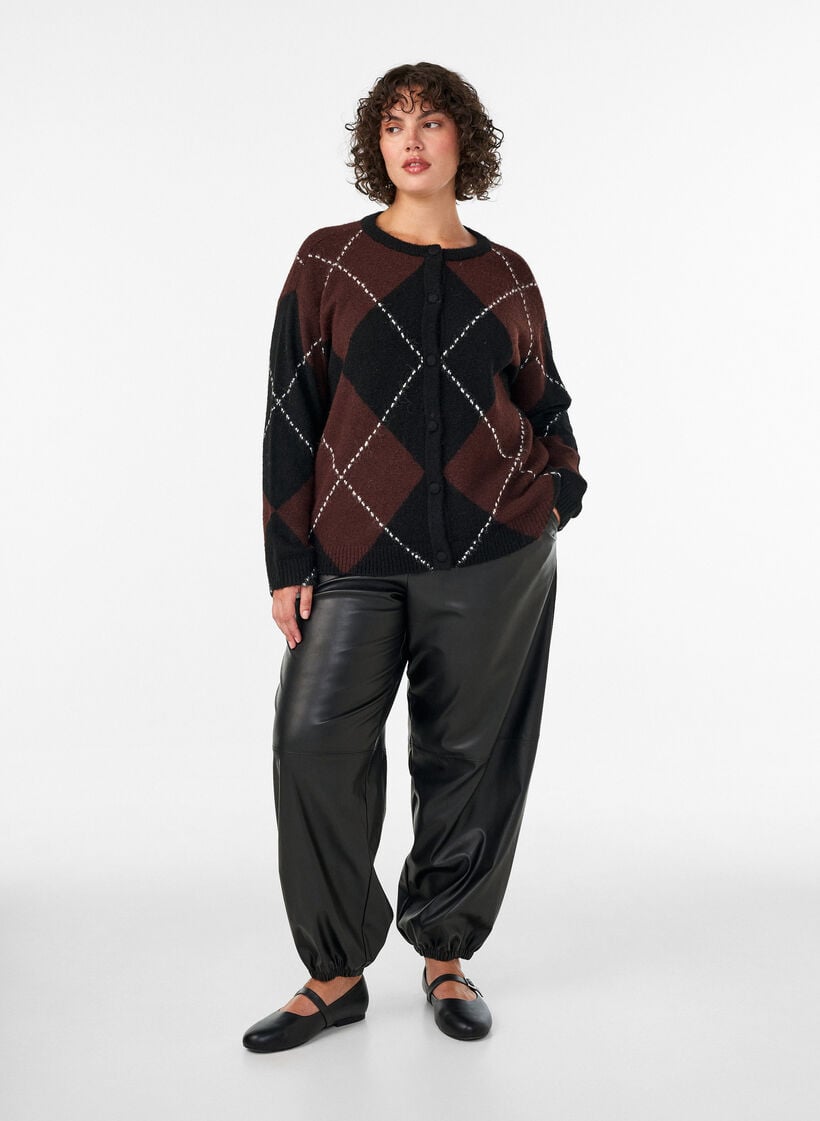 Vest met argylepatroon, Zwart, Model image number 1