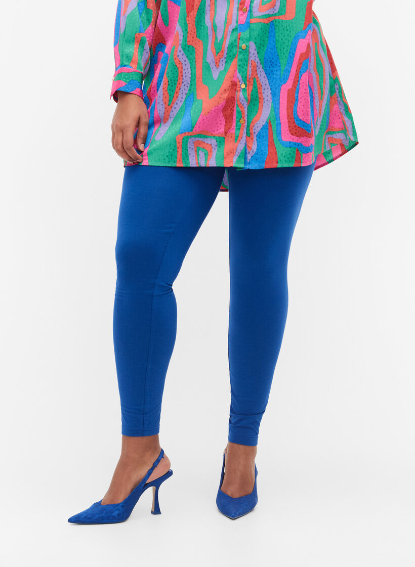 Basic legging in viscose, Blauw, Model image number 3