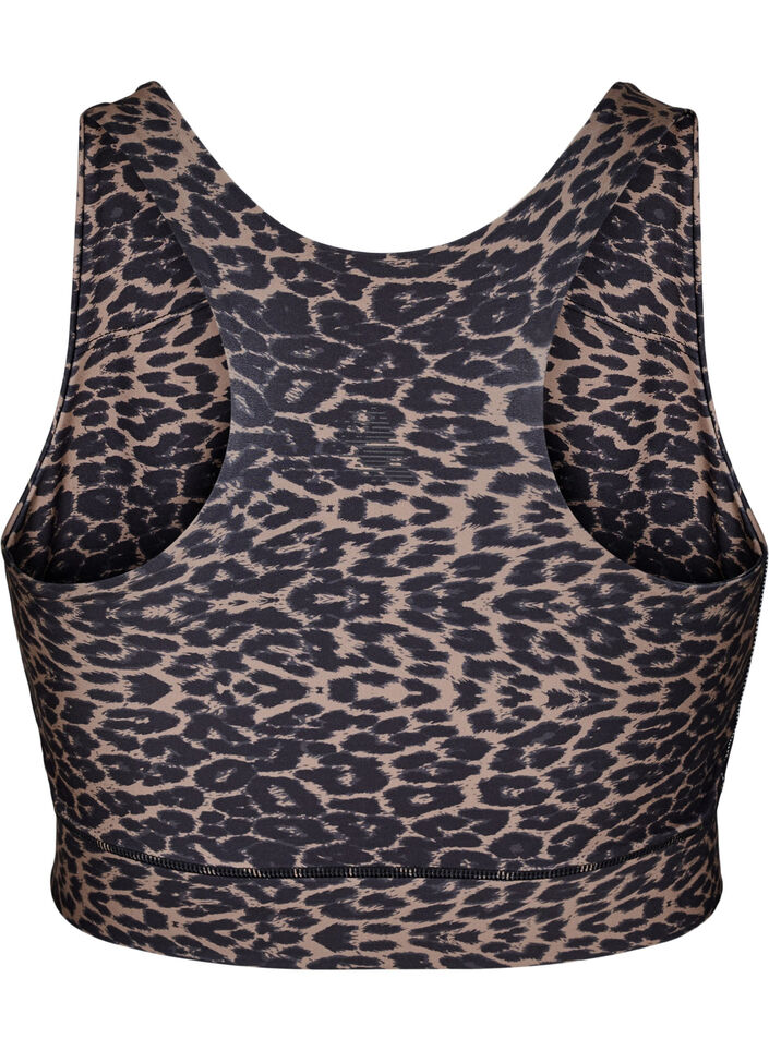 Racerback sport-bh met luipaardprint, Leo AOP, Packshot